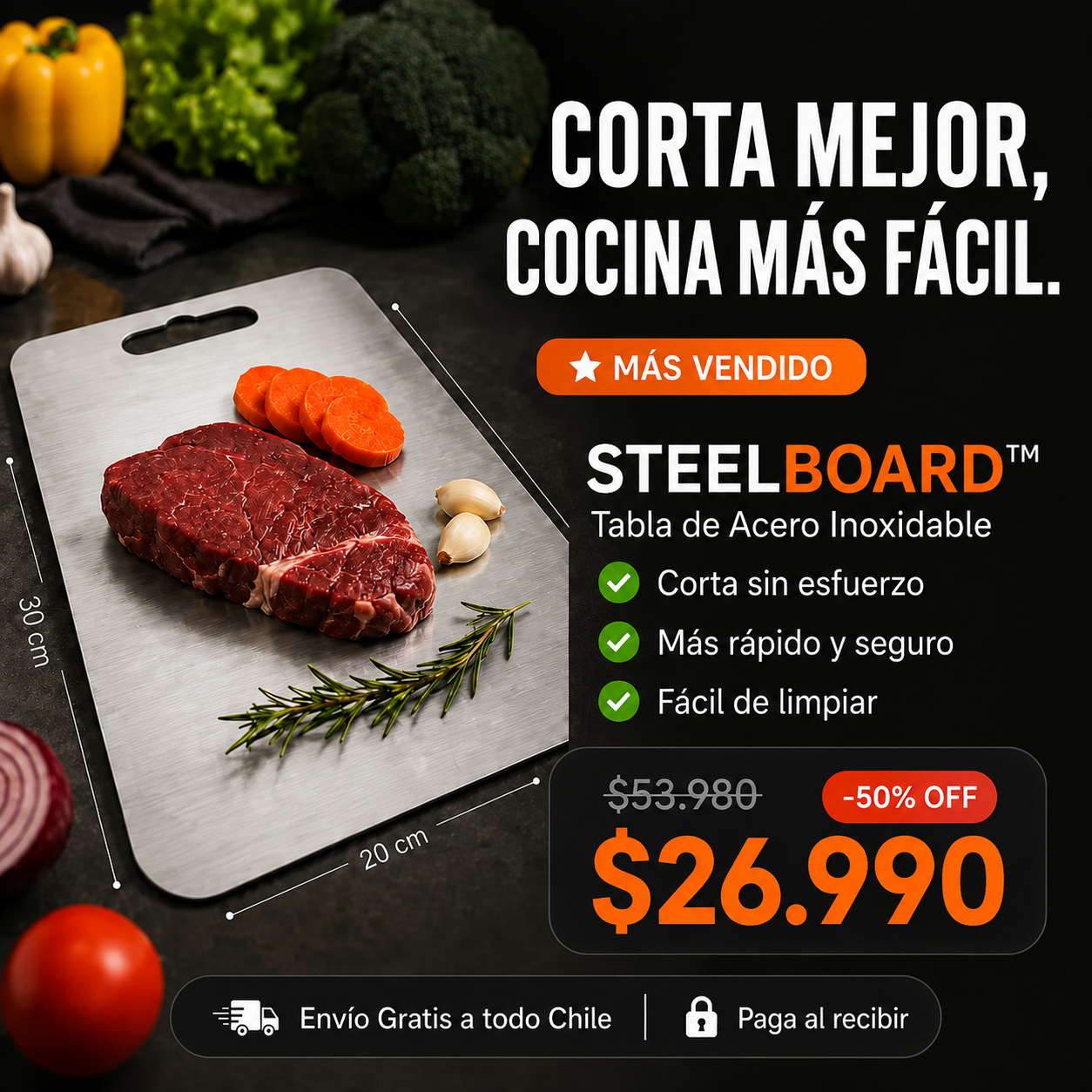 SteelBoard - Cocina Más Limpio y Seguro