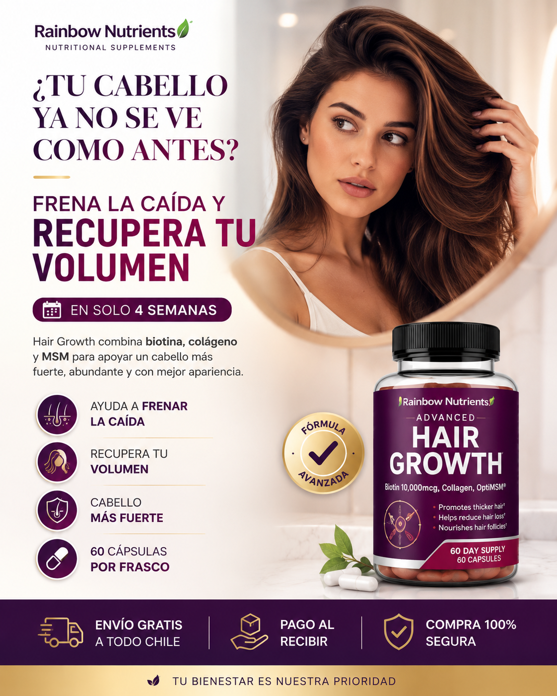 Hair Growth - Frena la Caída y Recupera tu Volumen