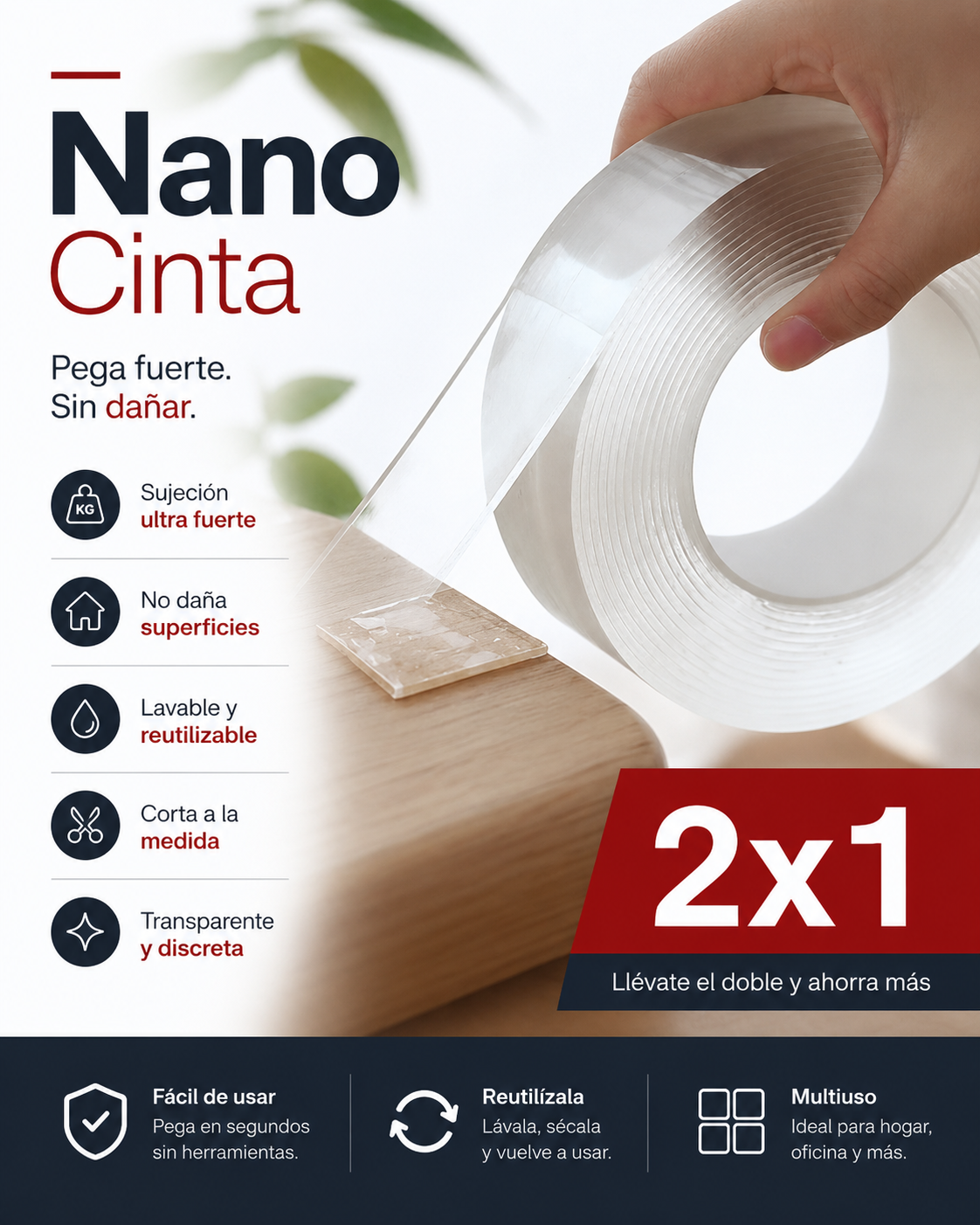 Nano Cinta - Pega y reutiliza