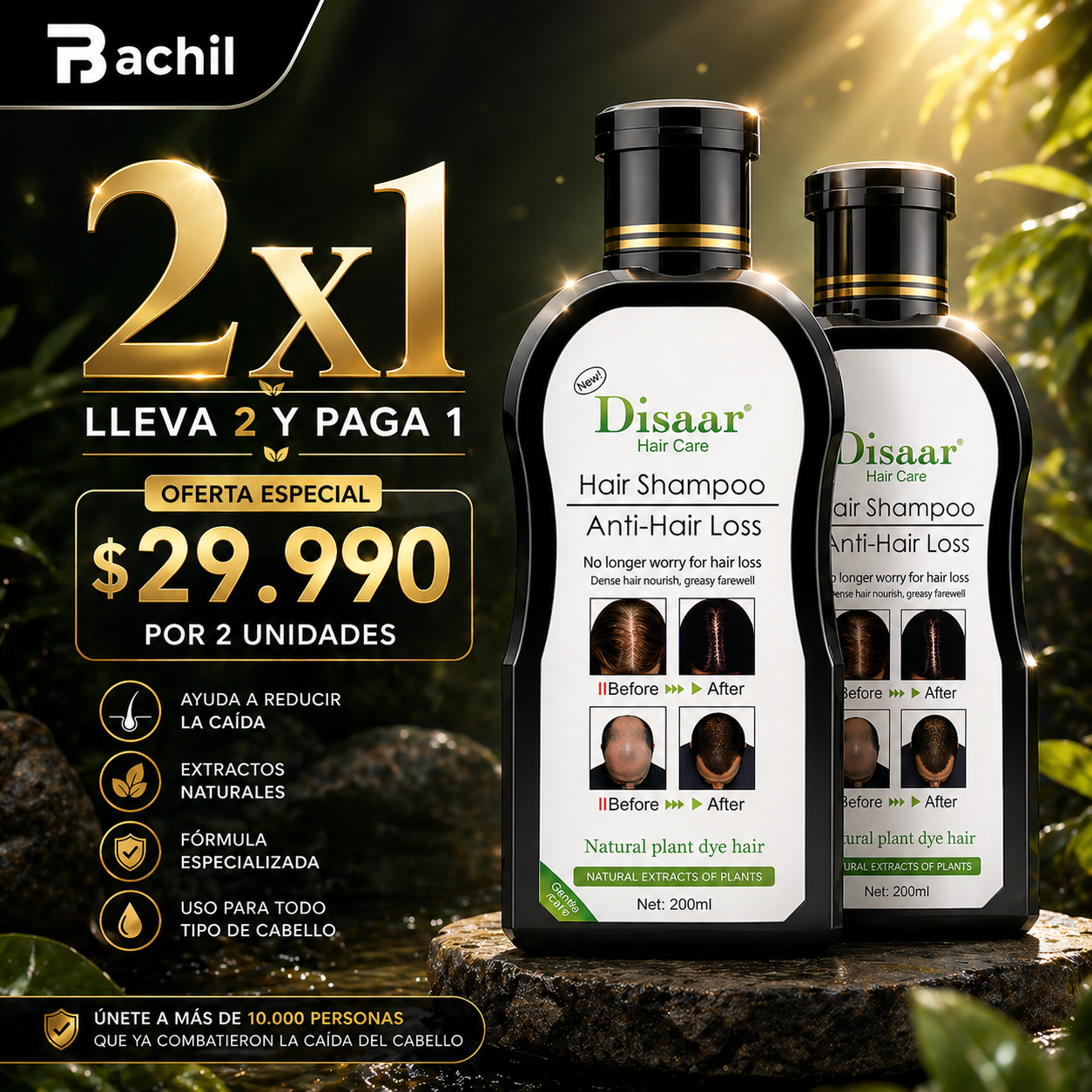 Shampoo Disaar® - Menos caída, mejor densidad