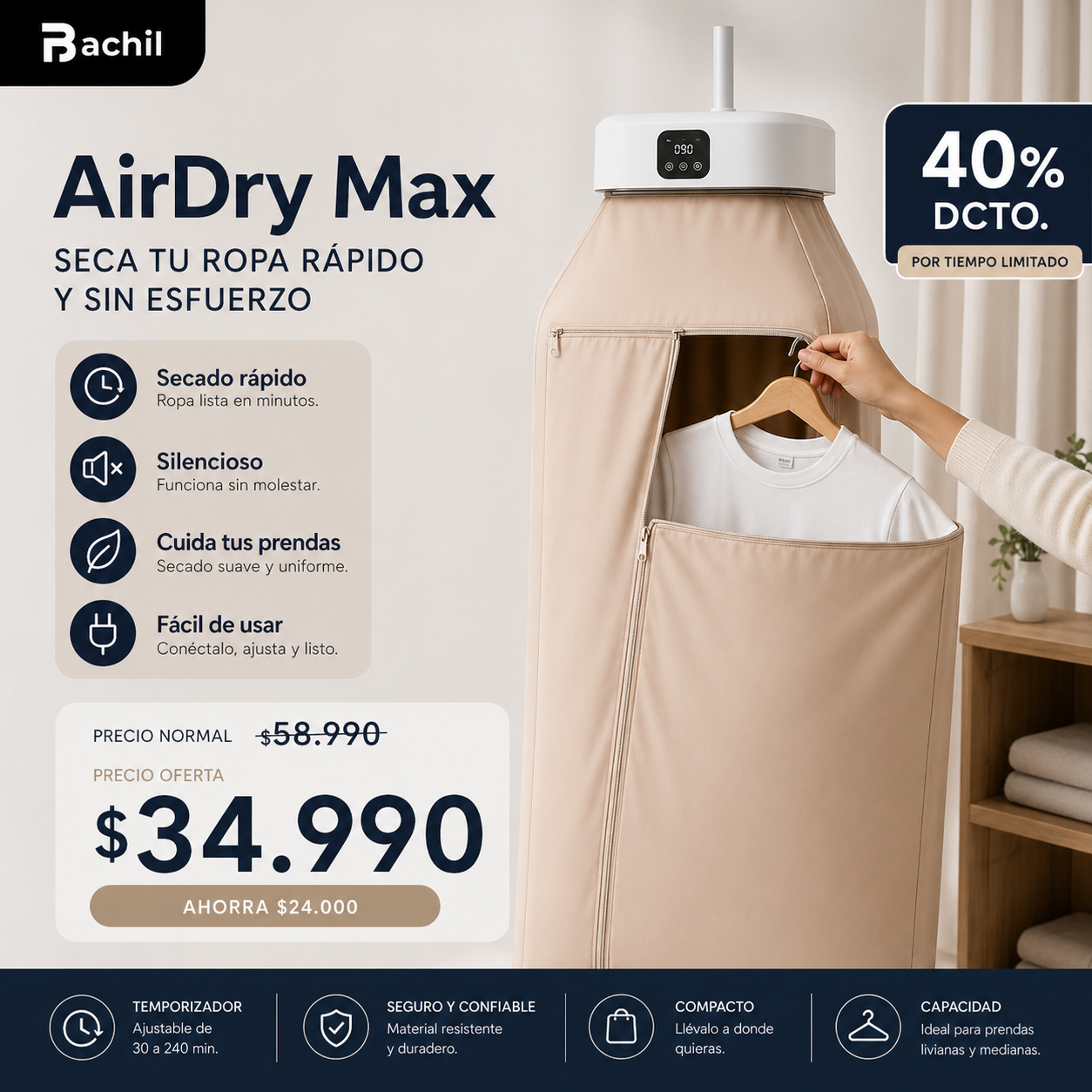 AirDry Max - Secado rápido sin esfuerzo